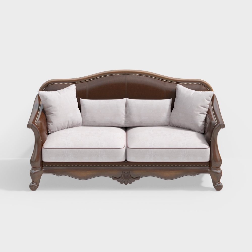 Vintage Elegance 3D model Sofa