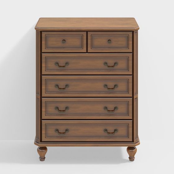 Classic 5-Drawer Cabinet 3D model for Vintage Spaces