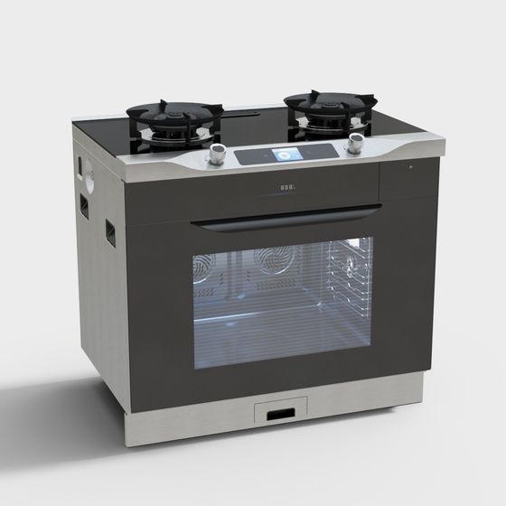 Stylish Modern Kitchen Stove 3D model