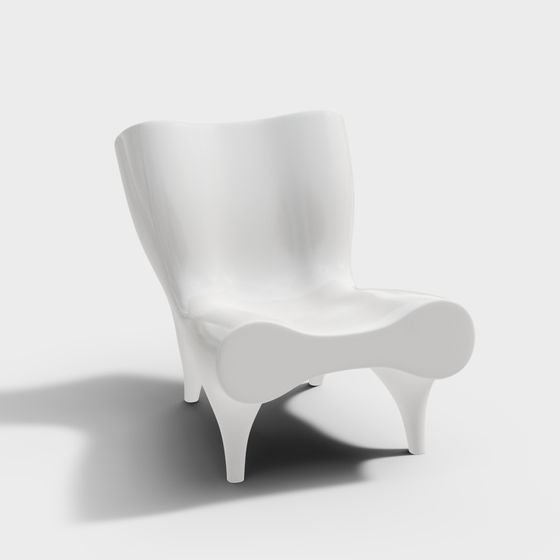 Elegant Streamlined Sofa 3D model for Creative Spaces