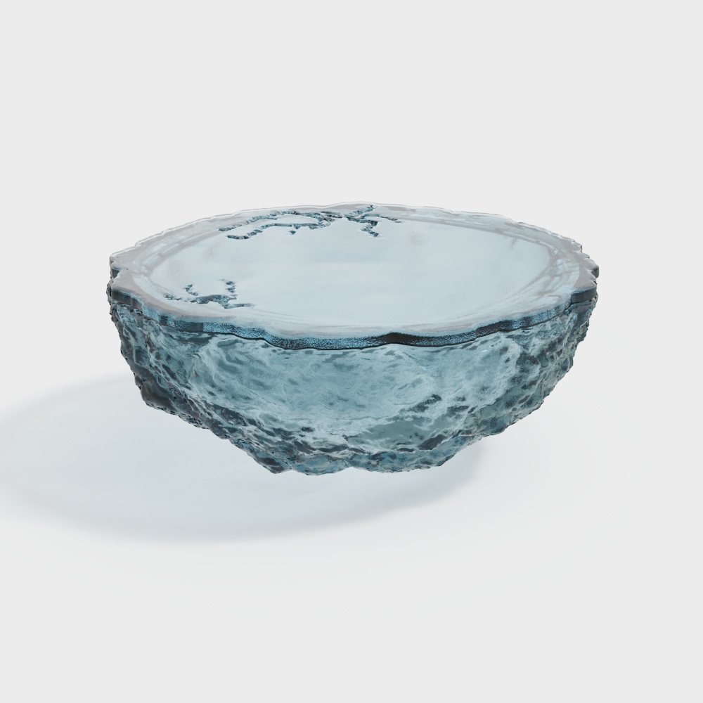Ice Crystal Bowl 3D Model – Blue Icy Texture