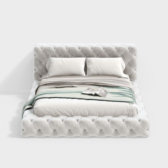 Elegant Classic Style Bed 3D model