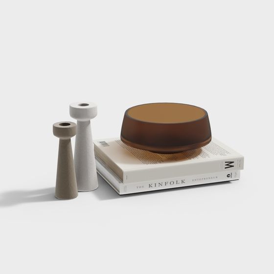 Stylish Minimalist Decor Set 3D model