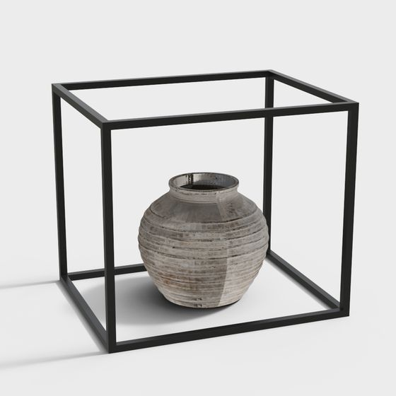 Vintage Pot Low Poly 3D model