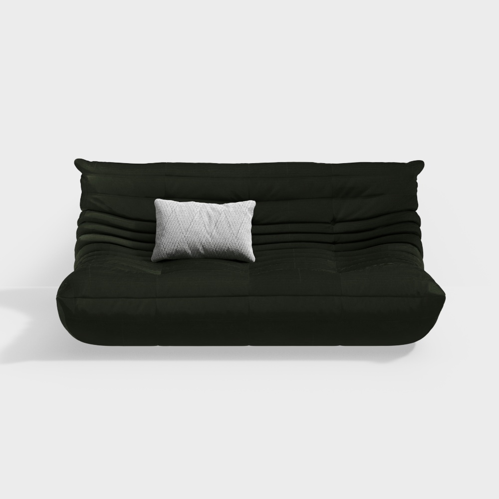 Modern Bauhaus metal style living room green fabric multi-person sofa