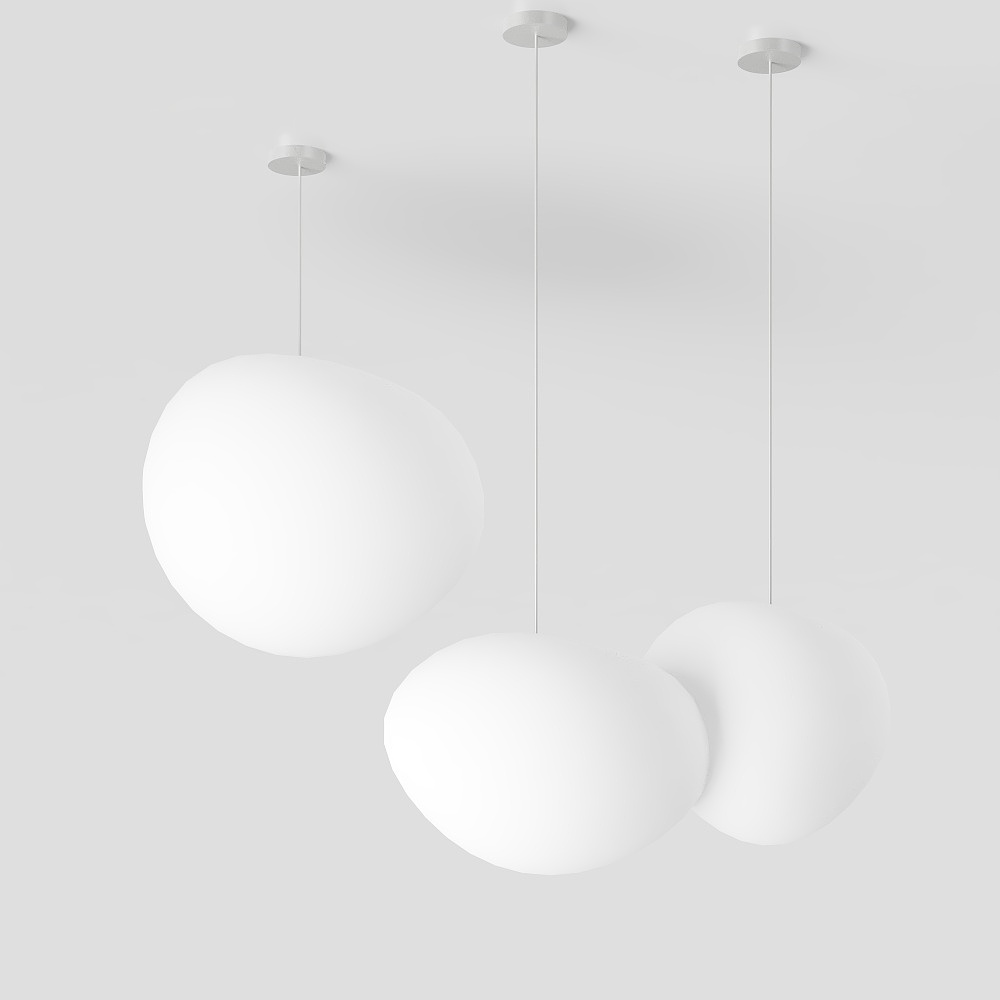 Sphere Trio 3D Model – Minimalist White Spheres