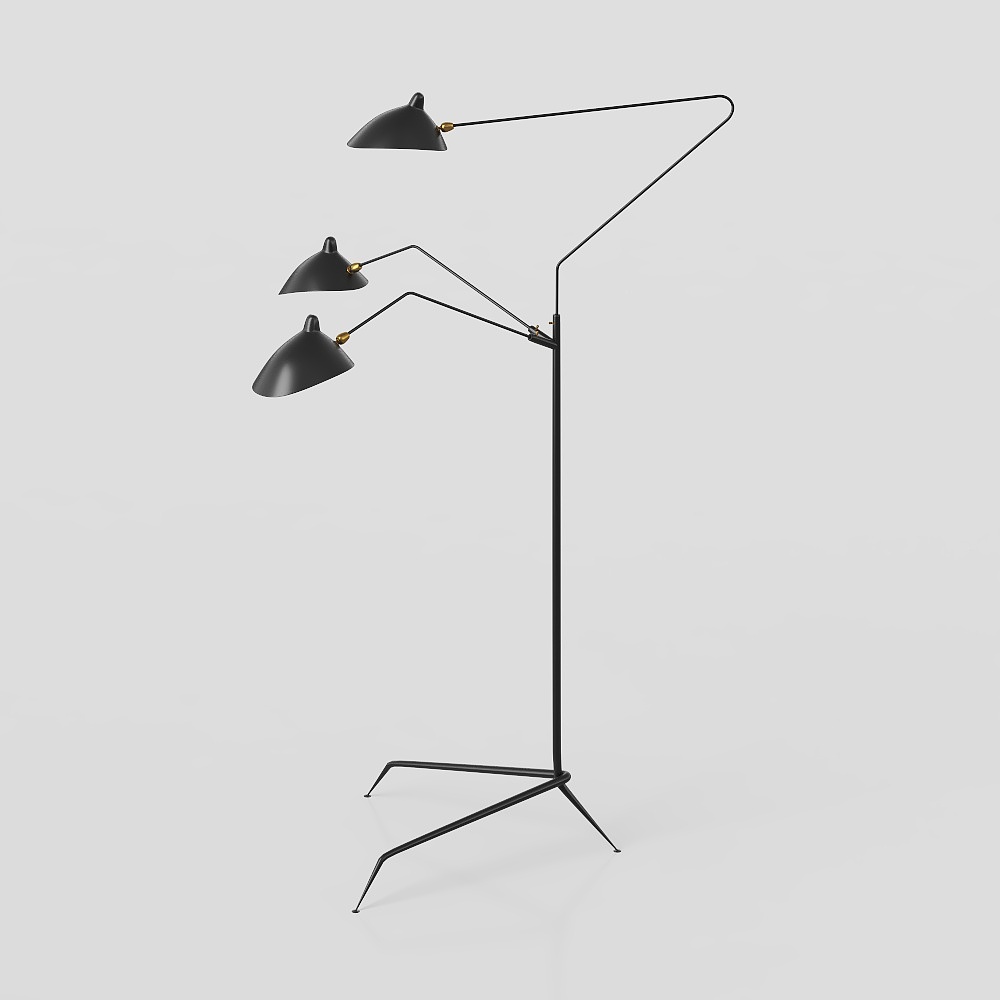 Modern Bauhaus metal wind living room black floor lamp