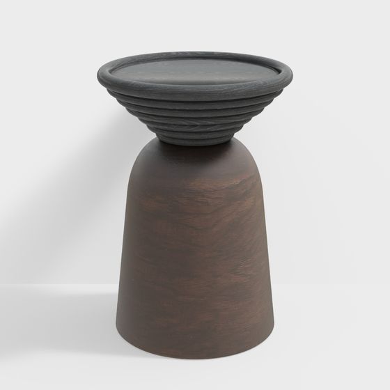Cone-Shaped Wooden Table 3D model