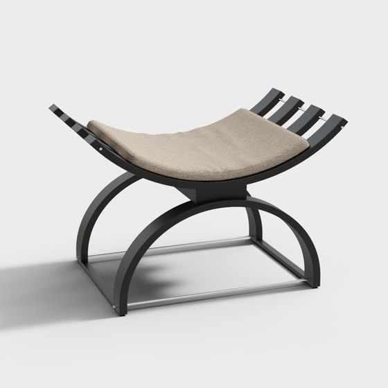 Stylish Low-Polygon Lounge Chair 3D model