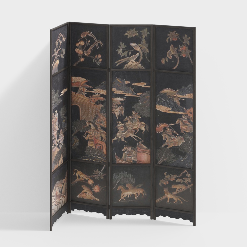 French Chinese ancient style living room screen partition