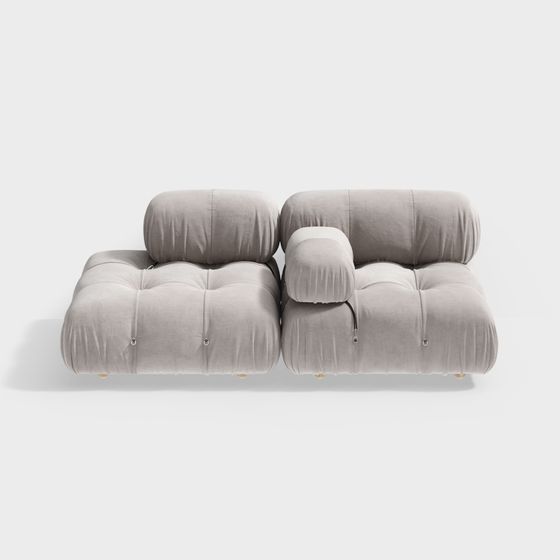 Stylish Low-Polygon 3D Sofa Model for Modern Living