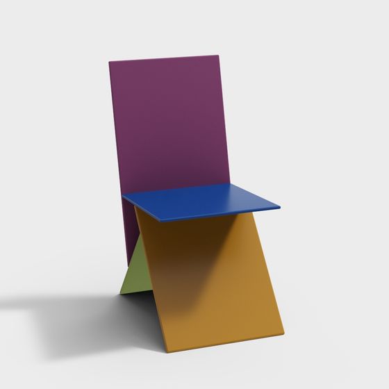 Colorful Geometric Chair 3D model