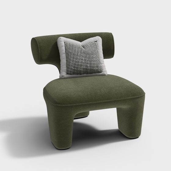 Mossy Comfort Low-Poly Armchair 3D model