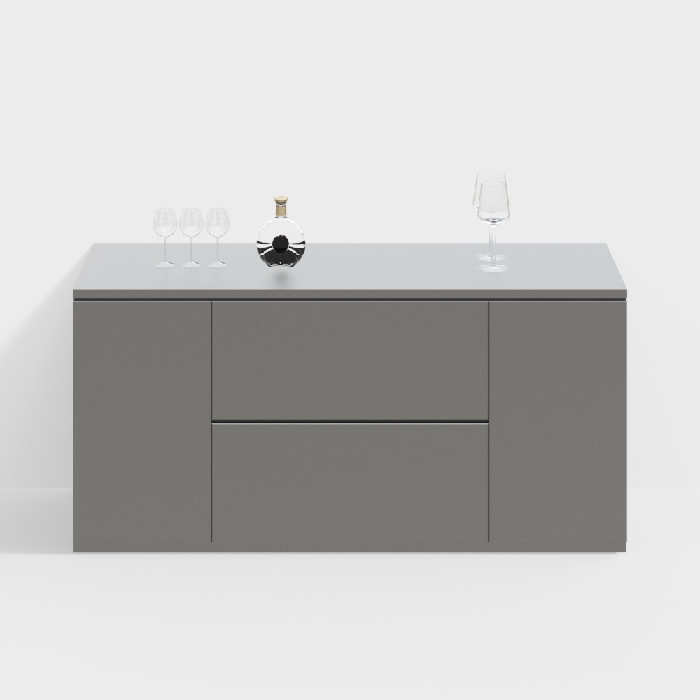 Черный боковой шкаф в современном ресторане