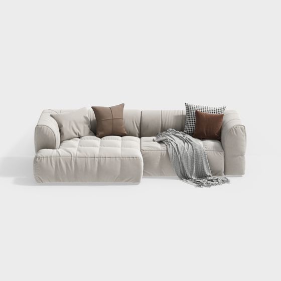 Современный многофункциональный диван для гостиной кремового стиля