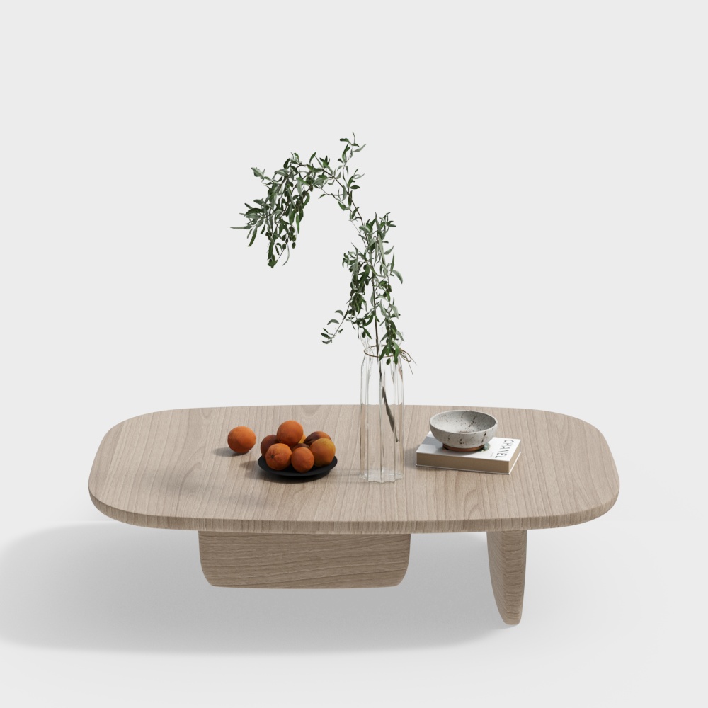 Mesa de Café de Madera Maciza Minimalista