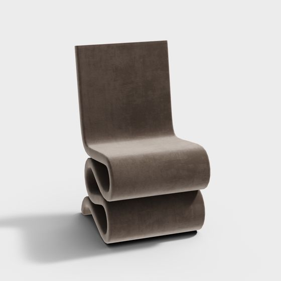 Brown Modern Fashion Lounge Chair 3D Model
