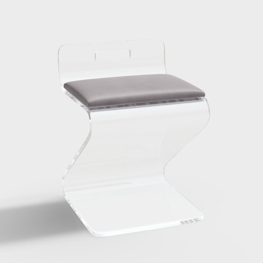 Modern log style living room acrylic chair