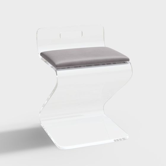 Chic Transparent Acrylic Chair 3D model