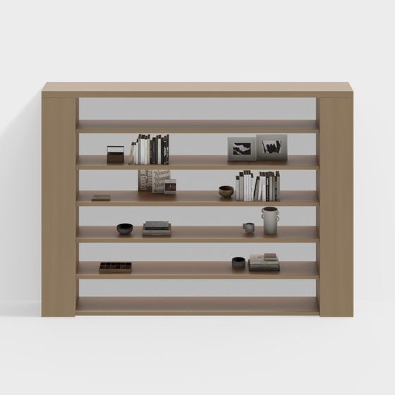 Modern Low-Poly Bookshelf 3D model