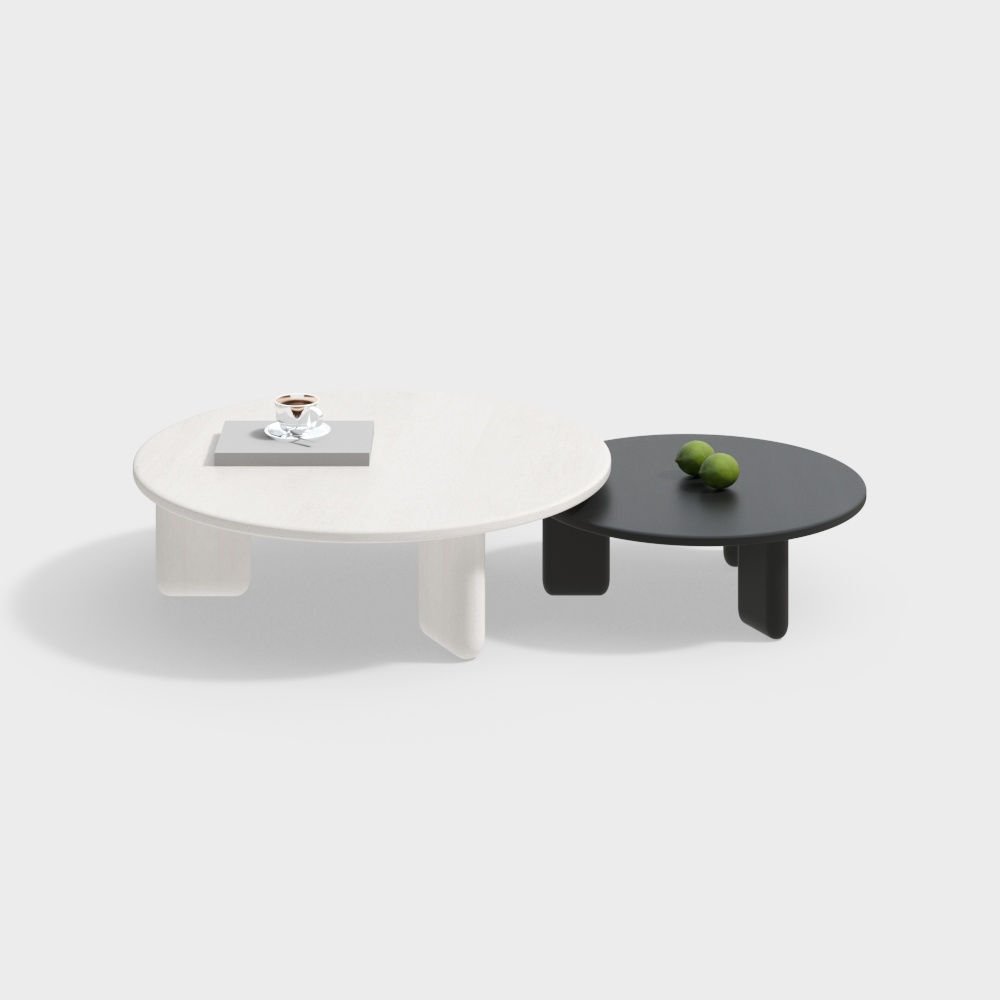 Modern living room black and white combo end table