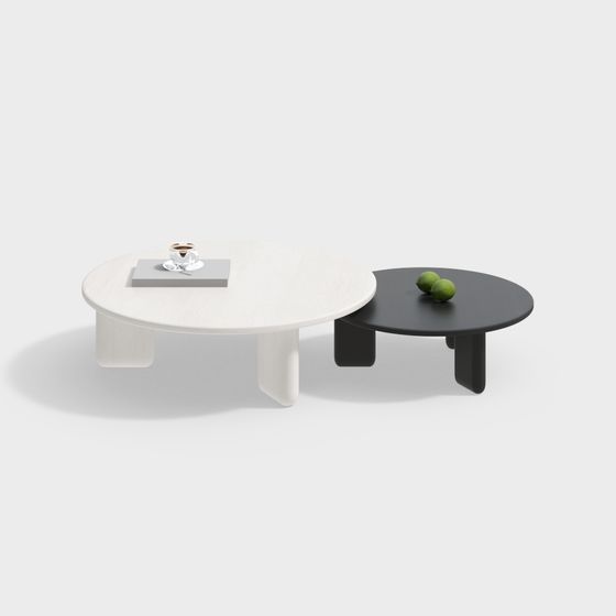 Elegant Round Table Set 3D model for Modern Interiors