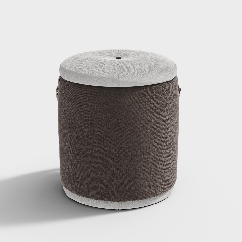 Modern cream-style home living room cloth round stool