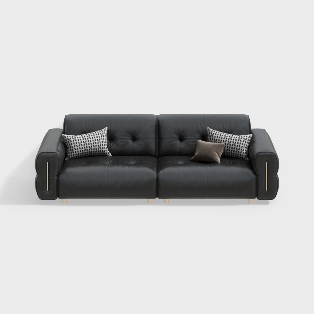 Modern living room Black multi-person sofa