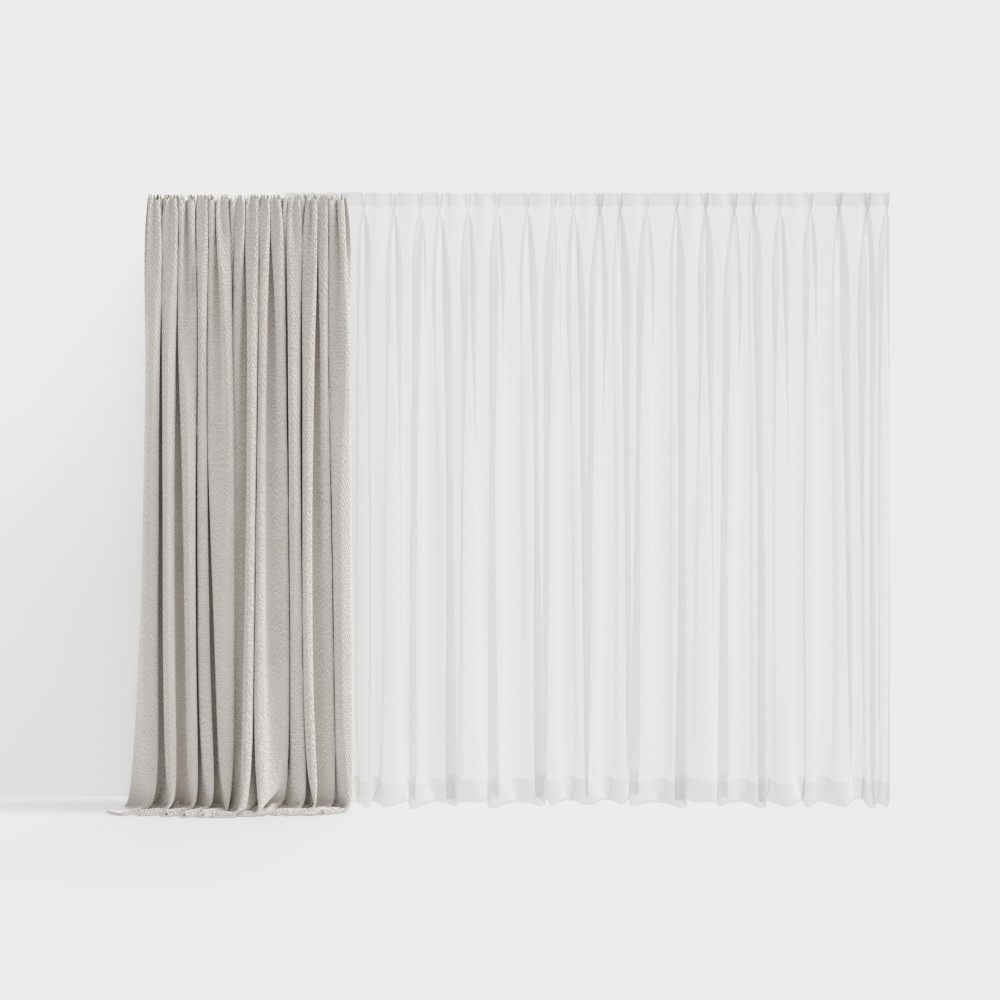 Low-Poly Elegant Curtain 3D model