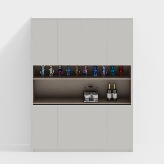 Modern Cream-Style Restaurant Side Cabinets in Gray