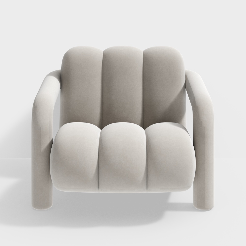 Modern Cream style Living Room White single sofa