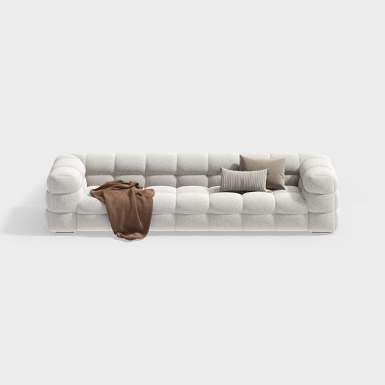 Stylish Low-Poly Sofa 3D model for Modern Interiors