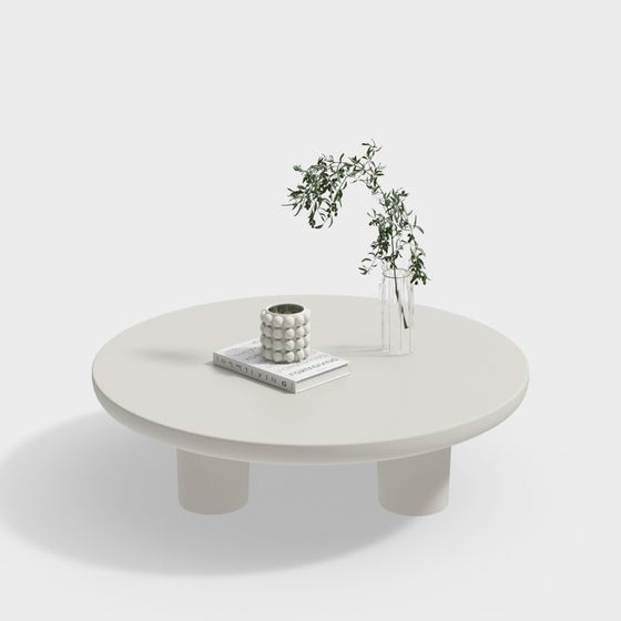 Stylish Low-Poly Round Table 3D model
