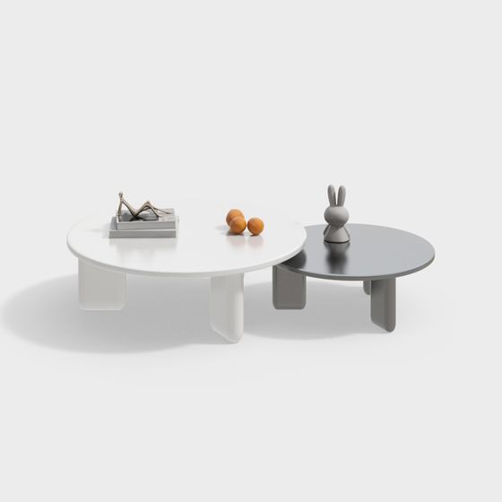 Elegant Round Table Set 3D model for Contemporary Spaces