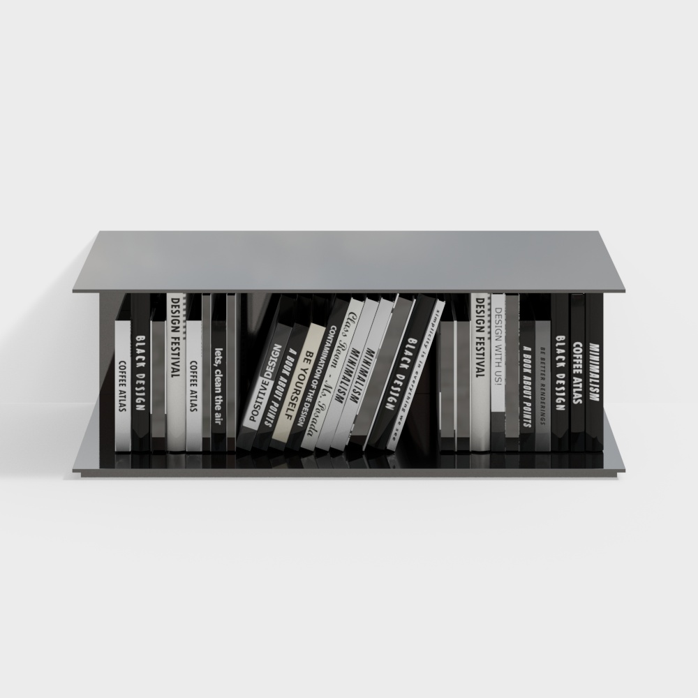 Bibliothèque noire moderne allant du sol au plafond pour salon