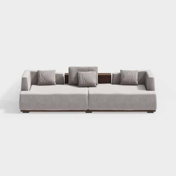 Modern Multi-Person Sofa 3D Model for Living Rooms