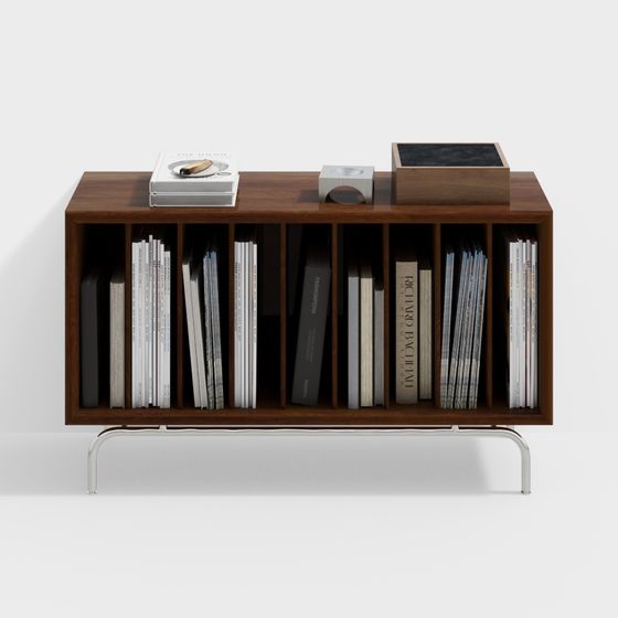 Elegant Low-Poly Bookshelf 3D model