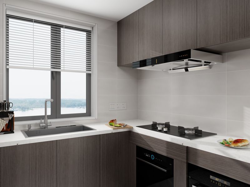 Modern Minimalist Kitchen with Black & White Design