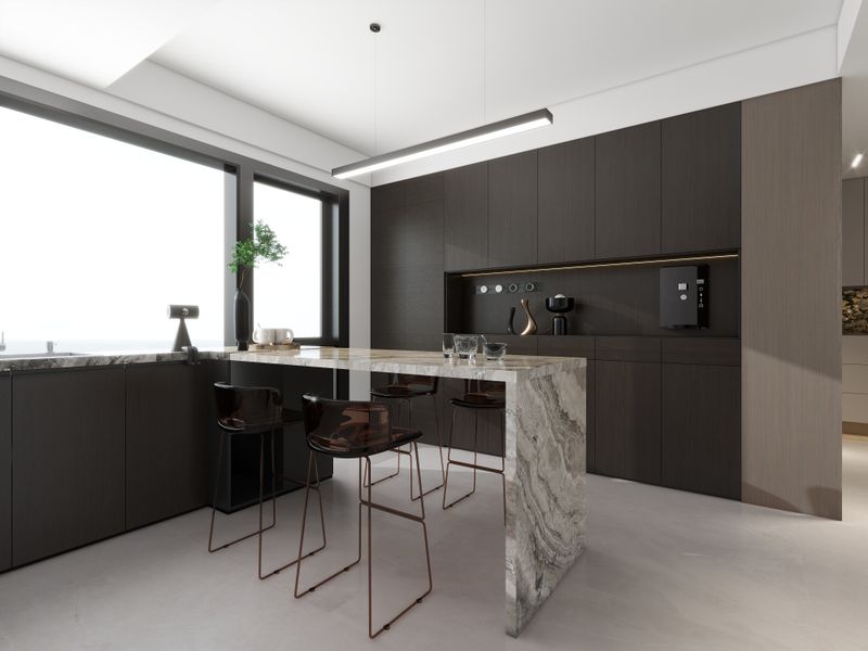 Modern Elegance Dining Kitchen with Contrast Colors