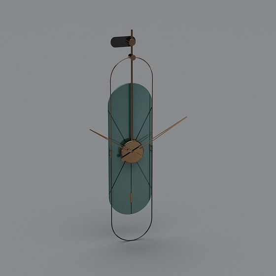 Elegant Low-Poly Green Clock 3D model