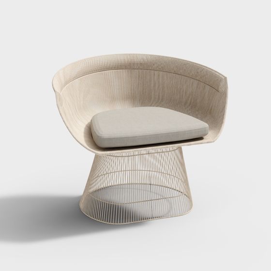 Minimalist Round Chair 3D model