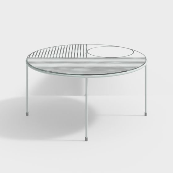 Modern Low-Polygon Round Table 3D model