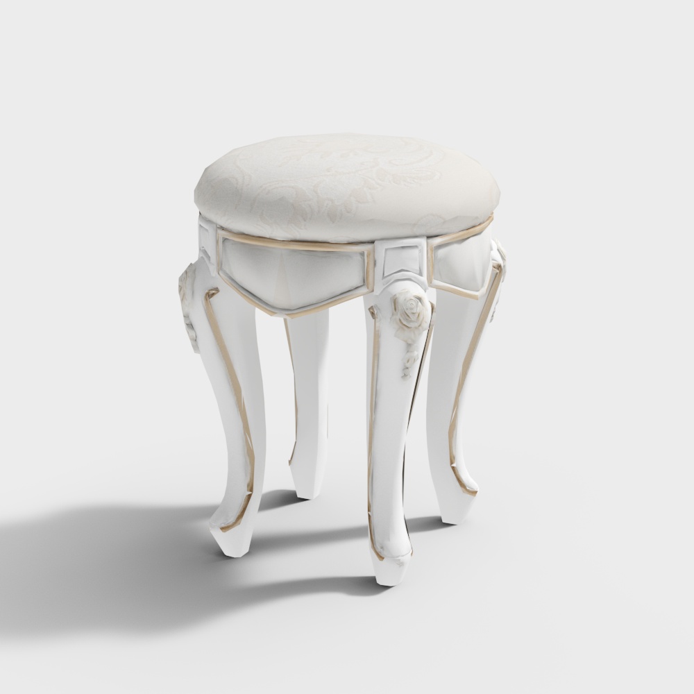 Vintage European-style dressing stool