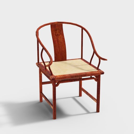 Chinese Curved Chair 3D model for Modern Projects