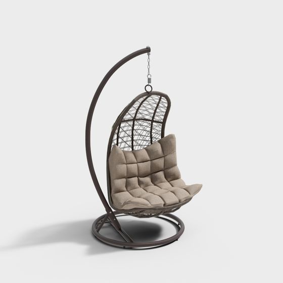 Modern Black Swing Chair 3D Model for Relaxation
