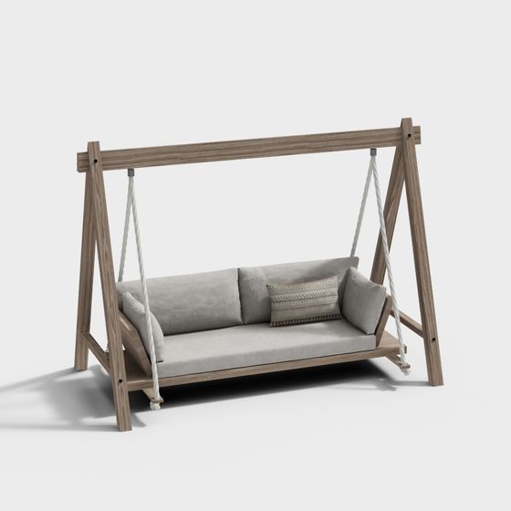 Serene Low-Poly Hanging Chair 3D model