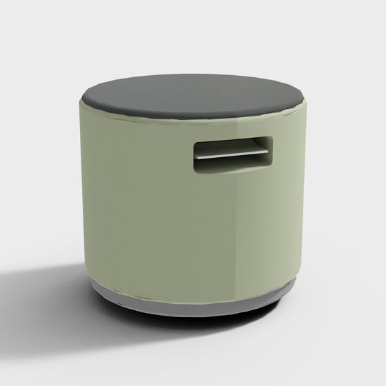 Modern Round Storage Stool 3D model