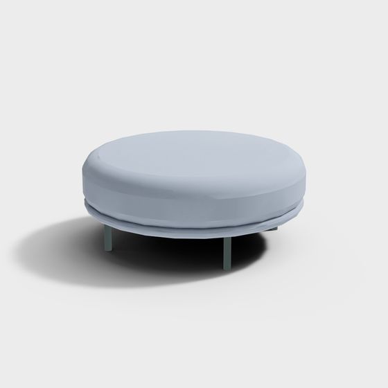 Chic Round Stool 3D model for Modern Spaces