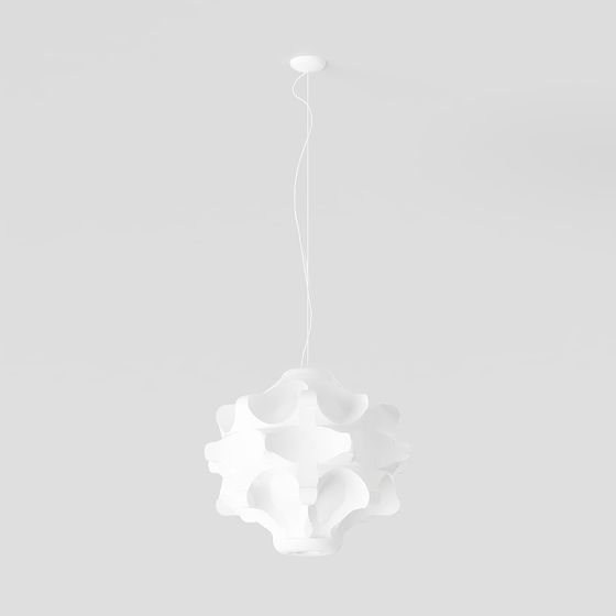 Unique Low-Poly Floral Pendant Light 3D model
