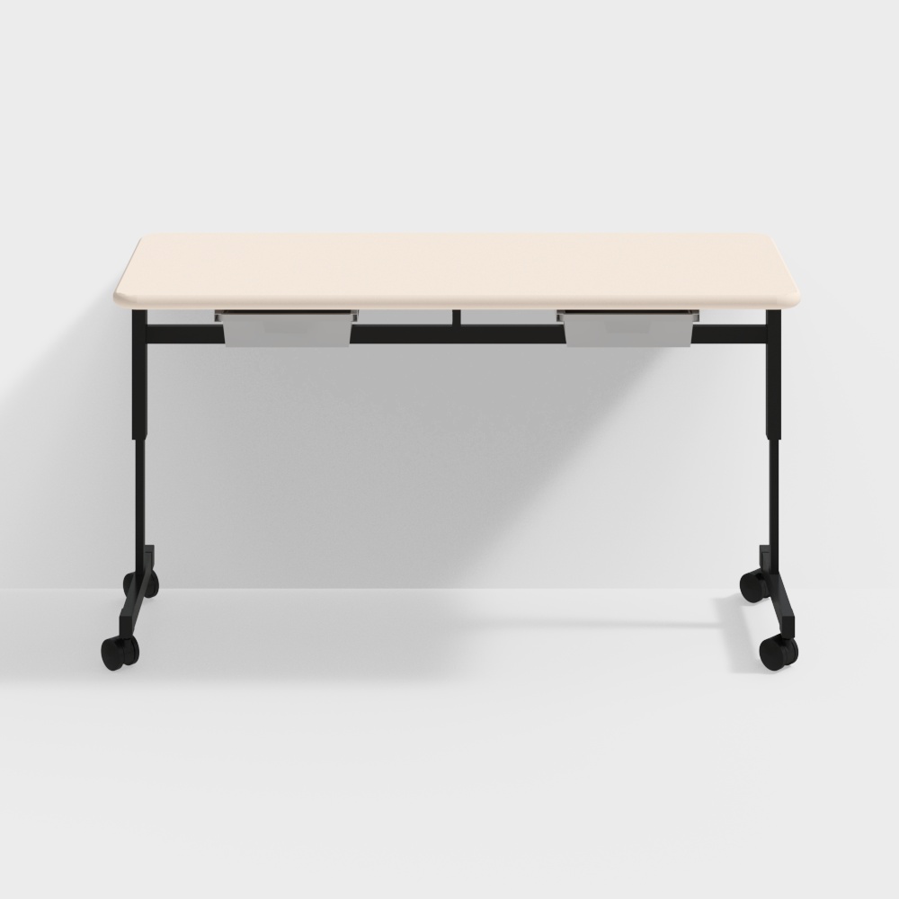 Stylish Mobile Office Desk 3D Model – Minimalist Mobile Workspace